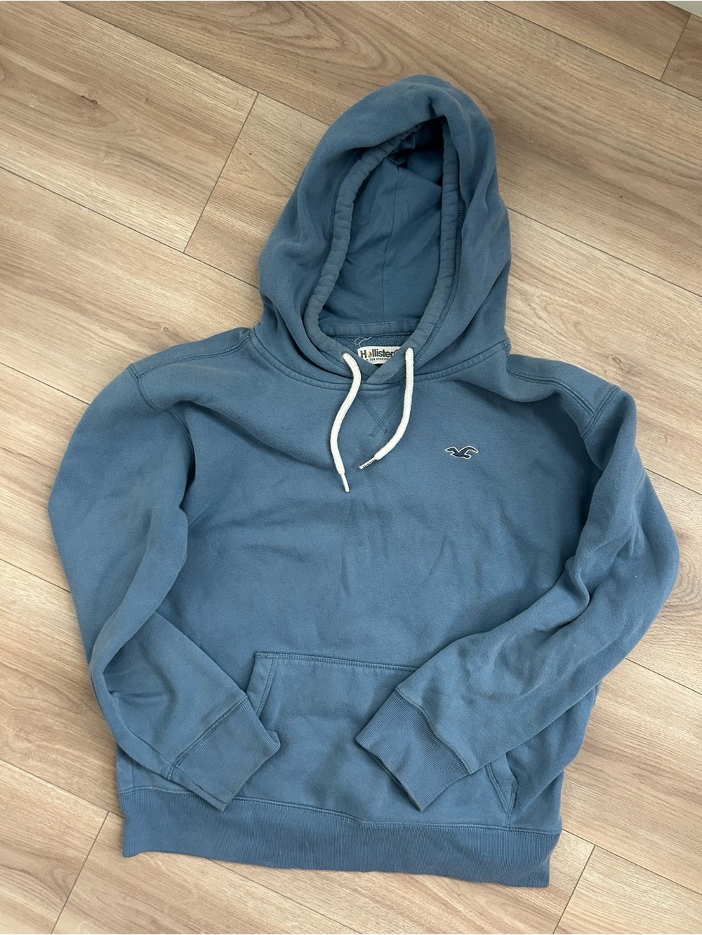 Hollister Men's Slate Blue Pullover Hoodie